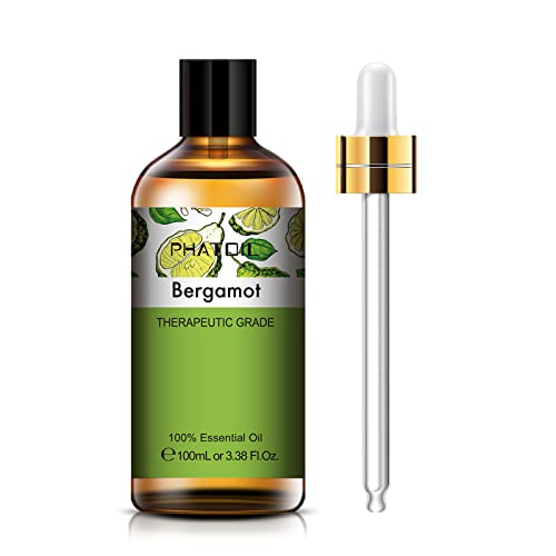 PHATOIL 3.38FL.OZ Bergamot Fragrance Oils for Aromatherapy, Essential Oils for Diffusers for Home, Perfect for Diffuser, Yoga, Skin Care, DIY Candle and Scented Products Making - 100ml