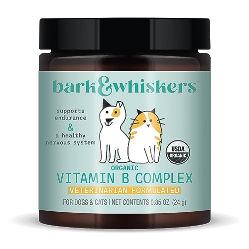 Bark & Whiskers Organic Vitamin B Complex, For Dogs and Cats, 0.84 oz, (24 g), Supports Endurance and Nervous System Health, Veterinarian Formulated, Non GMO, Dr. Mercola