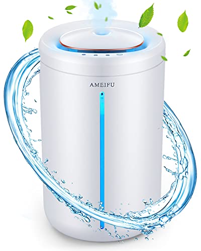 4.5L Humidifiers for Large Room Bedroom, AMEIFU Top Fill Humidifier, Quiet Cool Mist Humidifiers for Home,Pets, Baby, Plants, 40 Hours Run Time, Easy to Clean, Optional Blue Nightlight, Auto Shut OFF