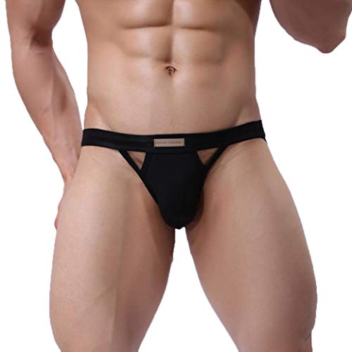 BRAVE PERSON Mens Jockstrap Underwear Athletic Supporters Male Vasectomy Cotton Stretch Jock Strap Black