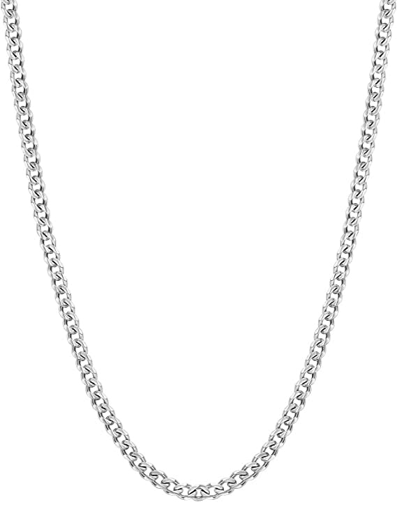 Mens Stainless Steel Necklace 3mm 20 inch Cuban Link Chain Mens Neck Chain