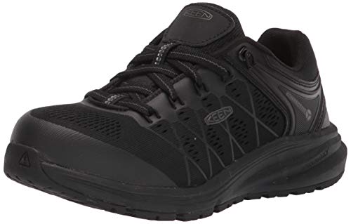 KEEN Utility Women's Vista Energy Low Height Composite Toe Industrial Work Shoes, Black/Raven, 7.5 Wide