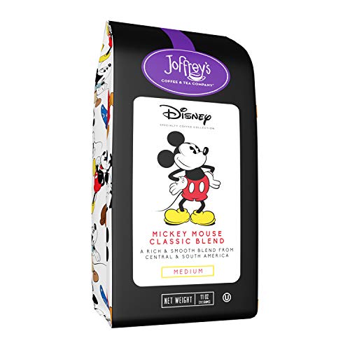 Joffrey's Coffee - Disney Mickey Mouse Classic Blend, Disney Specialty Coffee Collection, Artisan Medium Roast, Arabica Coffee Beans, Smooth & Rich Flavor, Brew or French Press (Whole Bean, 11 oz)
