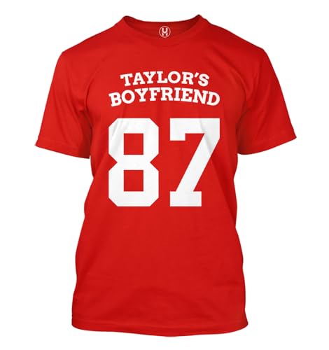 Taylor's Boyfriend 87 - Football Dating Travis Men's T-Shirt (Red, Medium)