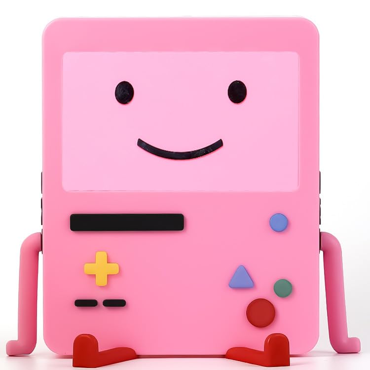 GRAPMKTG Charging Stand with Smile Face for Nintendo Switch Accessories Portable Dock Compatible for Nintendo Switch OLED Cute Case Decor Gift Men Women Kids Pink