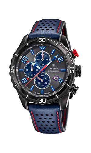 Festina Men's Quartz Analog Watch with Leather Strap F20519/3, Blue, Strip