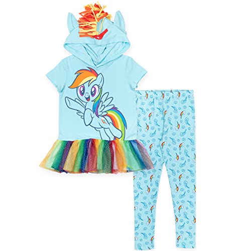 My Little Pony Rainbow Dash Little Girls Cosplay T-Shirt and Leggings Light Blue 5