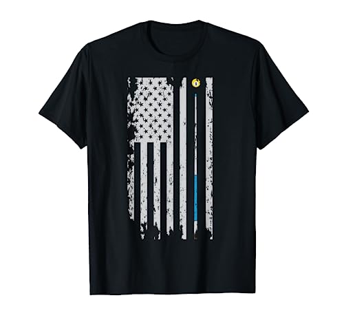 American Flag Billiard Pool Player T-shirt Men Women Gift