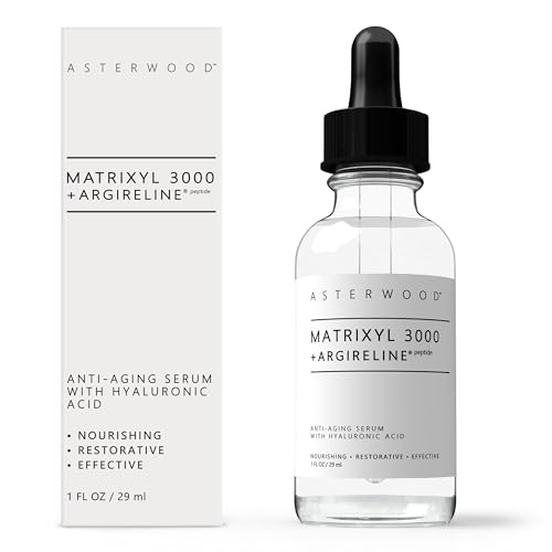 ASTERWOOD NATURALS Matrixyl 3000 + Argireline + Hyaluronic Acid Organic Serum for Face; Anti-Aging Face Serum, Anti-Wrinkle Serum, Facial Skin Serum Skin Care Products, 29ml/1 oz
