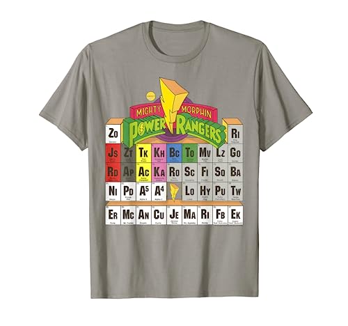 Power Rangers Vintage Color Periodic Table T-Shirt