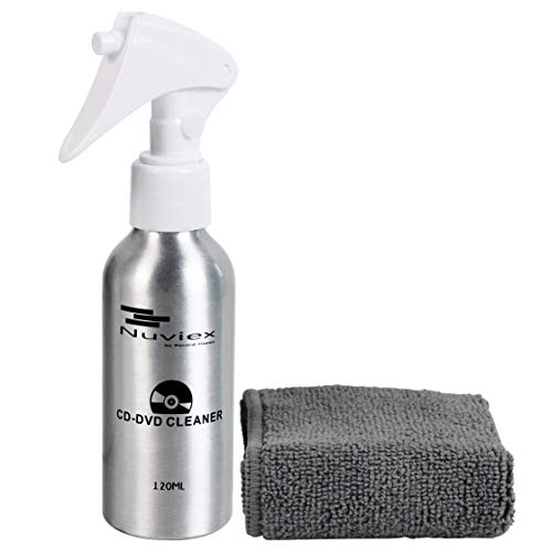 CD DVD Cleaner Solution Spray Fluid - Premium Compact disc Cleaning Kit with Anti-Static Microfiber Cloth Glove 4oz