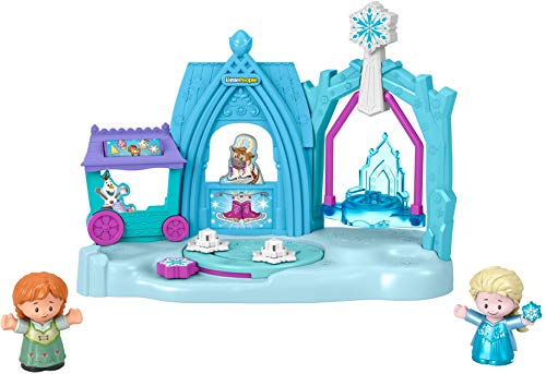 Fisher-Price Disney Frozen Arendelle Winter Wonderland by Little People, ice skating playset with Anna and Elsa figures for toddlers and preschool kids