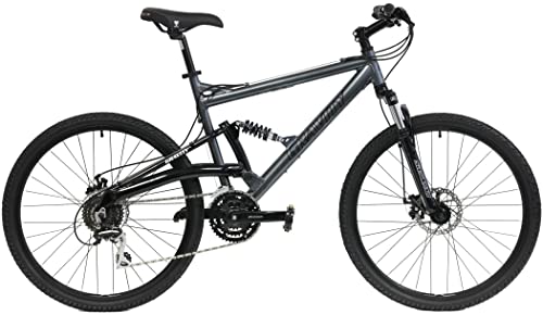 Gravity FSX 1.0 Dual Full Suspension Mountain Bike with Disc Brakes (Gray, 19in)