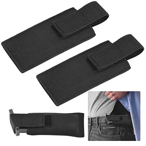MOTAIN Horizontal Magazine Concealed Carrier,2 Pack Extra Single/Double Pistol Magazine Carrier Pouch with Safety Hook & Loop