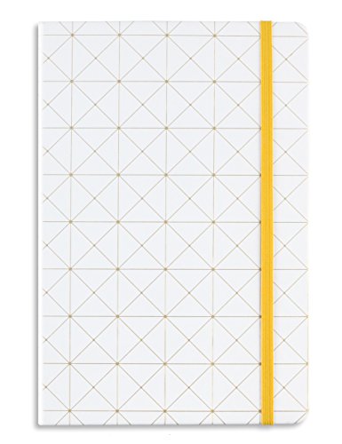 Miliko Geometry Golden Blocking A5 Hardcover Banded Dot Grid Notebook/Journal-100 Sheets(200 Pages).100gsm Inner Page. 8.27'x5.67'(Dot Grid)