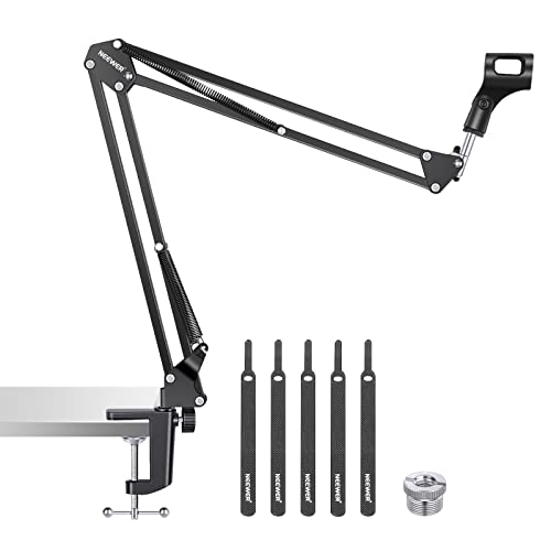 Neewer Microphone Arm Stand, Suspension Boom Scissor Mic Arm Stand with 3/8” to 5/8” Screw and Cable Ties Compatible with Blue Yeti, Snowball, Yeti X, Quadcast and Other Mics, Max Load 1.5kg