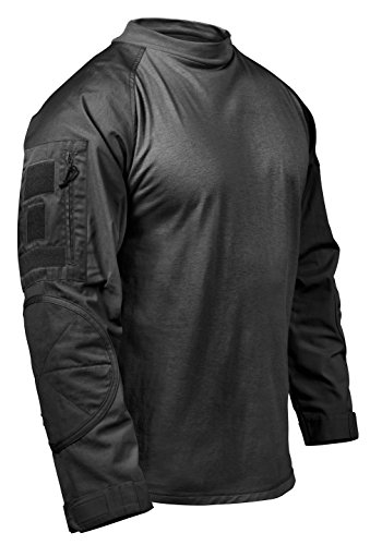 Rothco Tactical Airsoft Combat Shirt, Black, Large