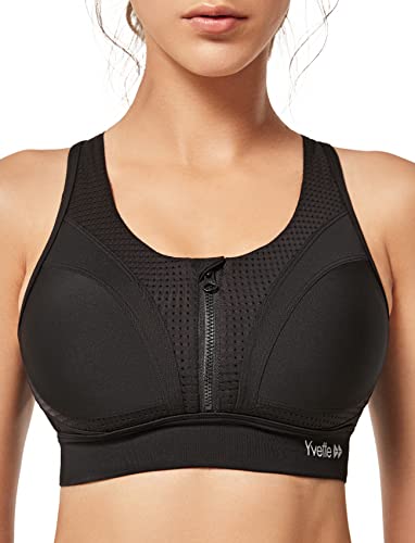 Yvette Sports Bras for Women High Impact Racerback Workout Bra for Running for Plus Size