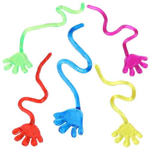 Adorox 72 Pieces Vinyl Glitter Sticky Hands Party Favor Birthday Gifts Toys Goodies (1 1/4' Long)