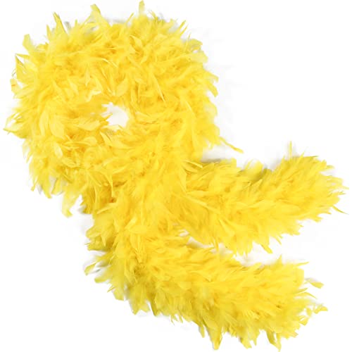 THARAHT Yellow Chandelle Turkey Feather Boa 2 Yards 60g for DIY Craft Home Dancing Wedding Party Halloween Costume Decoration Feather Boa