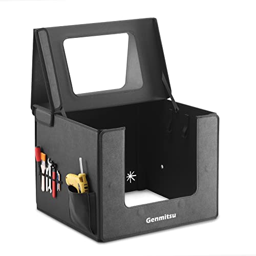 Genmitsu KABA Fold CNC Enclosure for CNC Router Machine- Noise Reduction, Dustproof, Foldable, with Side Toolbar, Compatible with Genmitsu 3020-PRO MAX (V2),3018 Series CNC Machines, 520 x 475 x 405mm