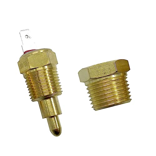 cueclue 1 PC Fan Temperature Switch, 200 to 185 Degrees Adjustable Temperature Switch, Electric Engine Cooling Sensor Switch, with 3/8' Pipe Thread 10 '12' 14 '16' Fan (Gold)