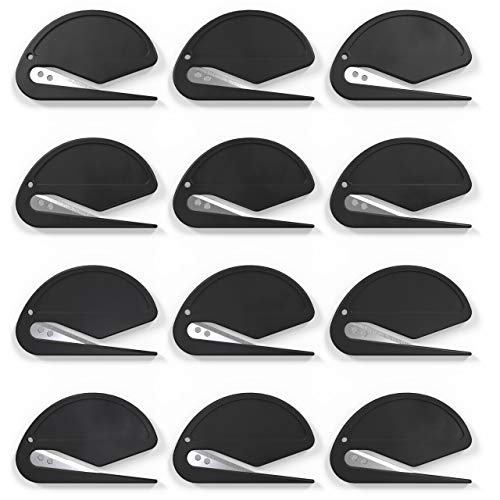 Uncommon Desks Letter Openers - Executive Black - Sharp and Efficient - Open Envelopes with Ease (Black, 12 Pieces)