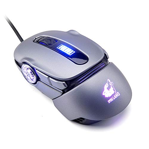 FELICON USB Wired Gaming Mouse with 7 Color Silent Backlit RGB, Ergonomic Design, Adjustable DPI, Optical Cool Sport Car Shape Mouse with 8 Buttons for PC/Mac/Laptop/Desktop Computer Gamer