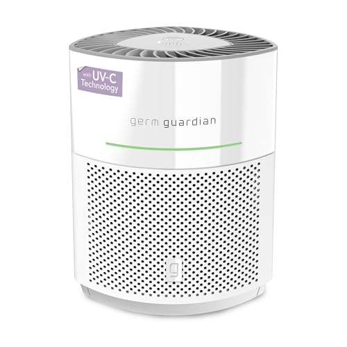 GermGuardian Airsafe+ Home Air Purifiers, HEPA Air Purifiers for Home, UV C Light, Air Quality Sensor, 360˚ HEPA Filter, Covers 1040 Sq.Ft, White AC3000W