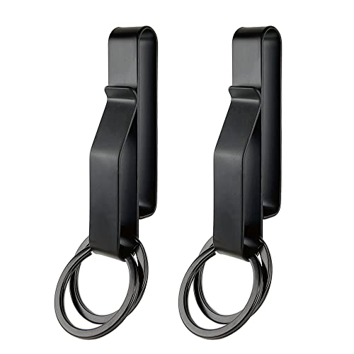 2 Pack Duty Belt Key Holder, Belt Key Clip Key Holder, Tactical Stealth Key Ring, Stainless Steel Tactical Key Holders, Belt Key Clip for Police Handcuff and Fire Agencies Fits Max 2.25 Inch Belt