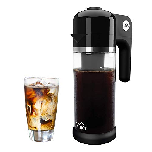 VINCI Express Cold Brew Patented Electric Coffee Maker in 5 Minutes, 4 Brew Strength Settings & Cleaning Cycle, Easy to Use & Clean, Glass Carafe, 1.1 Liter (37 Fl Ounces)