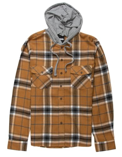 Rsq Plaid Hooded Flannel Gold