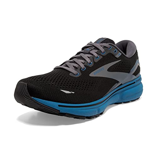 Brooks Men's Ghost 15 Neutral Running Shoe - Black/Blackened Pearl/Blue - 10 Medium