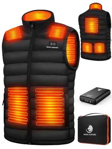SNOW LEOPARD Men’s Lightweight Heated Vest with Battery Pack Heating Vest for Men Women Hunting/Hiking/Outdoor Camping Large