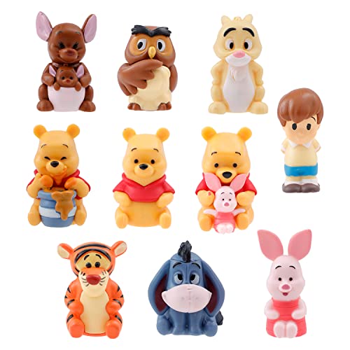 10pcs Winnie Figurines Cute Winnie Characters Figures Toy Set Winnie Cupcake Toppers for Fairy Garden Party Decoration Home Decor Cake Toppers (BJ-Pooh 10pcs)