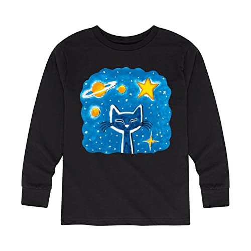 Pete The Cat - Imagination Space Dream - Toddler and Youth Long Sleeve Graphic T-Shirt - Size X-Large Black