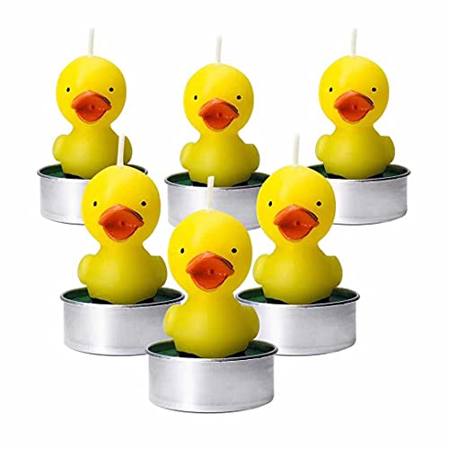 Little Duck Tea Light Candles, Yellow Duck Tealight Candle Gift for Cake Topper, Cute Birthday Gift, Decorations for Mother's Day,Baby Shower Wedding,Party, Housewarming Gifts, Valentine Romantic