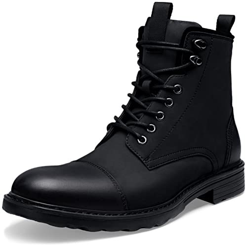 Vostey Mens Boots Motorcycle Casual Boots For Men Zipper Fashion Chukka Boots Mens(BMY8033A black 10.5)