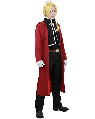 miccostumes Men's Cosplay Costume Outfit Vintage Gothic Victoria Overcoat Undershirt Vest Pants with Gloves Large Red and Black
