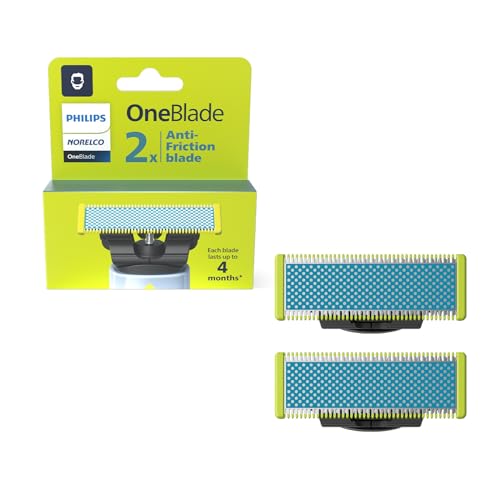 Philips Norelco Genuine OneBlade Anti-Friction Replacement Blades, 2 Count, QP225/80
