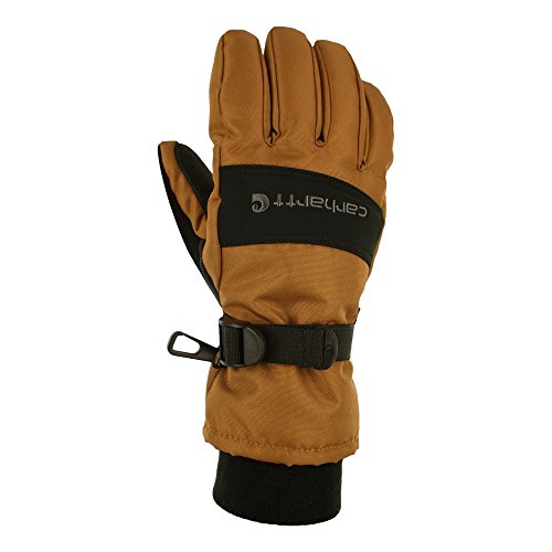 Carhartt Men's WP Waterproof Insulated Glove, Brown/Black, Large