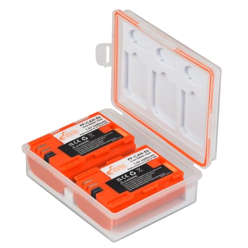 Pickle Power LP-E6 LP-E6N (2-Pack) for Canon EOS 5D Mark II/III/IV, 5DS, 5DS R, 6D, 6D Mark II, 7D, 7D Mark II, 70D, 80D, 90D with Battery Storage Case(Not for R6, R6 ii)