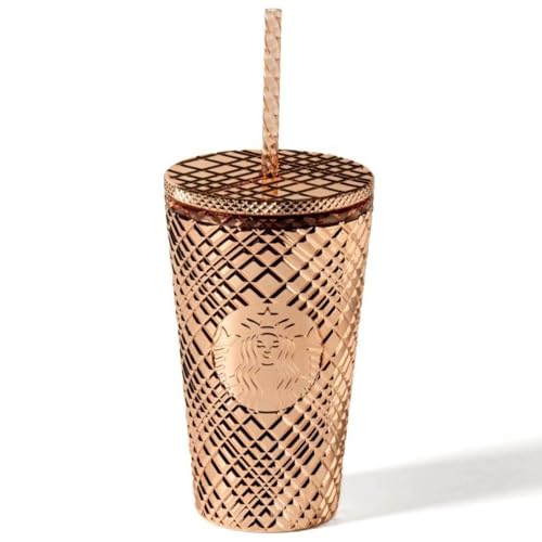 Starbucks 2023 Winter Holiday Jeweled 16oz Tumbler Cold Cup - Rose Gold