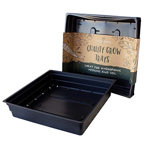 10' x 10' Garden Growing Trays with Drain Holes - 10-Pack Recyclable Plastic Plant Trays for Wheatgrass Sprouting Tray, Microgreens Growing Trays, Hydroponic Trays, Nursery Flats, Greenhouse Supplies