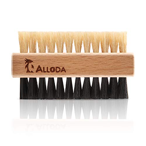 Alloda Shoe Cleaning Brush/Scrub Brush [Upgrade] Protect Double Sided Soft & Hard Sneaker Cleaner Brush by 100% Boar & Nylon bristle