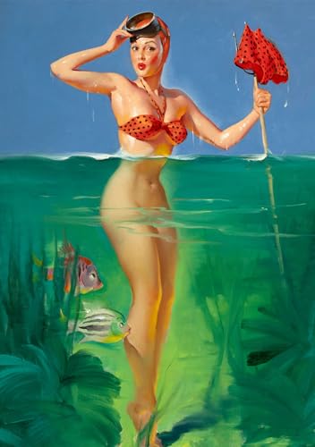 2024 Wall Calendar [13 pages 8'x12'] GIL ELVGREN Oops Series Pinup Girls Vintage Retro Posters Magazine Covers