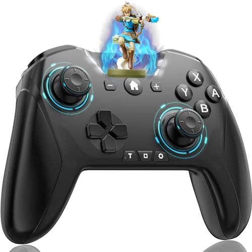 Wireless Switch Pro Controller, Bluetooth Controller Compatible for Switch/Lite/OLED/PC/IOS/Android/iPhone/Phone/Steam/Mac/iPad/TV,Support NFC Amiibo/Macro Programmable/6-Axis/Wakeup/Turbo/Vibration