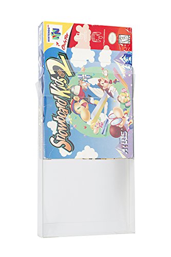 EVORETRO Video Game Box Protector for SNES / N64 Games - 0.40MM Thick, Anti-Dust, Acid-Free Clear Game Box PET Protector, SNES/Nintendo 64 Video Games Display Case (Pack of 25)