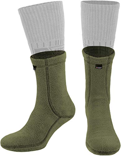 281Z Military Warm 6 inch Liners Boot Socks - Outdoor Tactical Hiking Sport - Polartec Fleece Winter Socks (Medium, Olive Green)