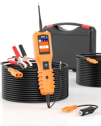 KZYEE KM10 Power Circuit Probe Kit, 12V 24V Automotive Circuit Tester Electrical System Tool, Digital Voltage Tester, Multimeter, Short Finder, AC DC Diode Resistance Component Tester, 20FT+20FT Cable